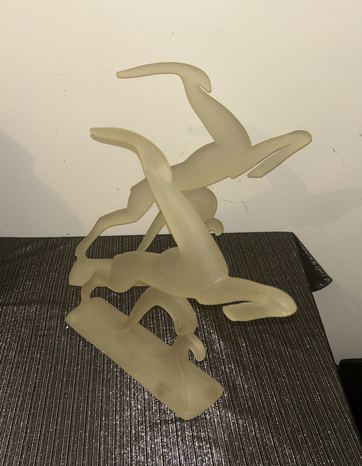 Pair Vintage 15” Acrylic Lucite Frosted Gazelle Antelope David Fisher MCM-READ Pair Vintage 15” Acrylic Lucite Frosted Gazelle Antelope David Fisher MCM-READ