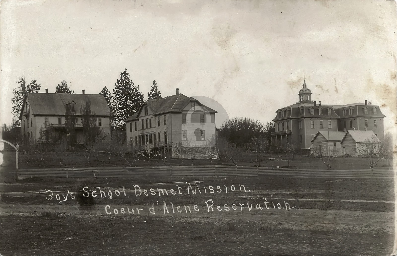 Indian school Desmet Mission Coeur d'Alene Idaho #1 RPPC Photo Postcard COPY Indian school Desmet Mission Coeur d'Alene Idaho #1 RPPC Photo Postcard COPY