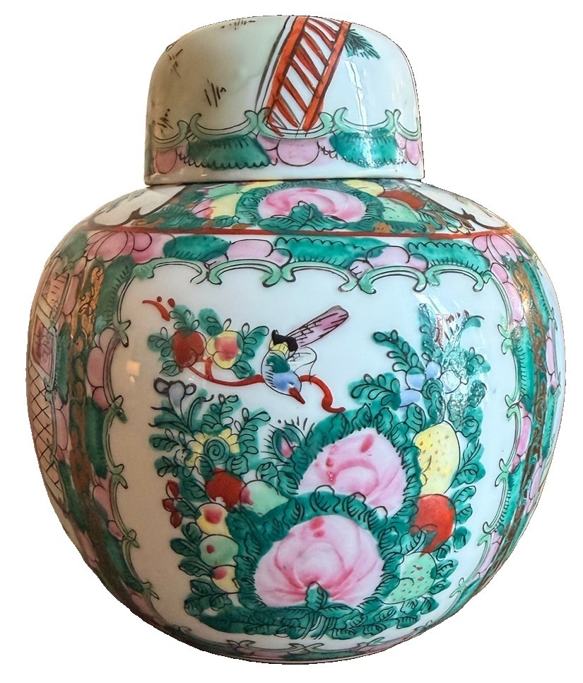 Vintage Robinson’s Porcelain Ginger Jar Hong Kong Famille Rose 6” Vintage Robinson’s Porcelain Ginger Jar Hong Kong Famille Rose 6”