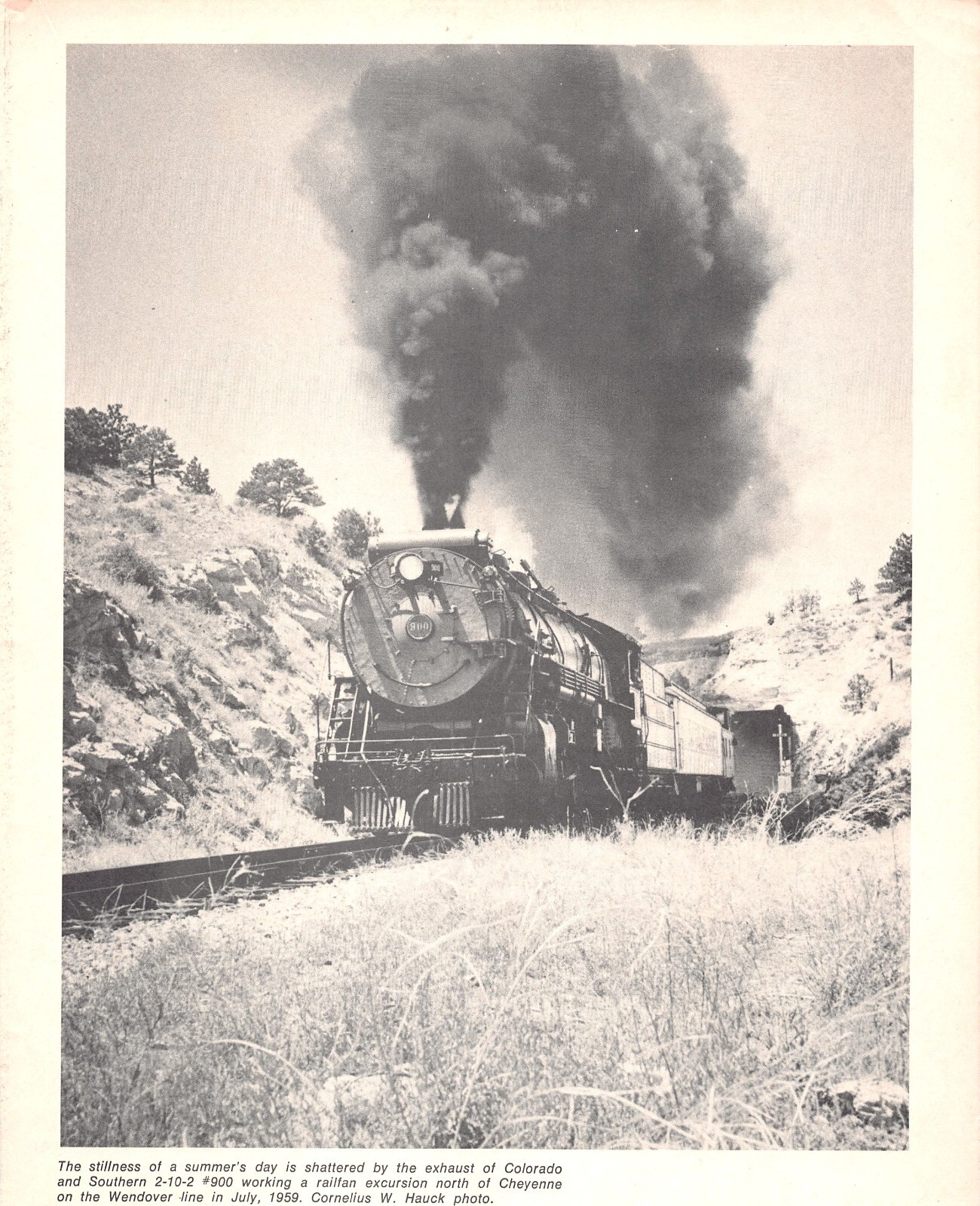 Shattered Stillness Colorado & Southern 2-10-2 #900 Locomotive Vtg Mag Print Ad