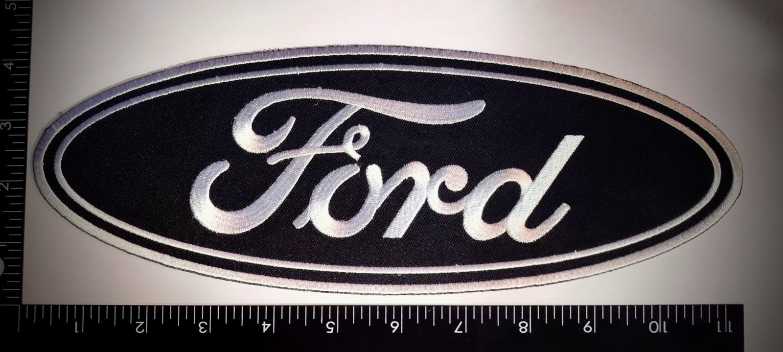 Large Ford  Classic Iron On Sew Embroidered Patch high Quality 11" Black White