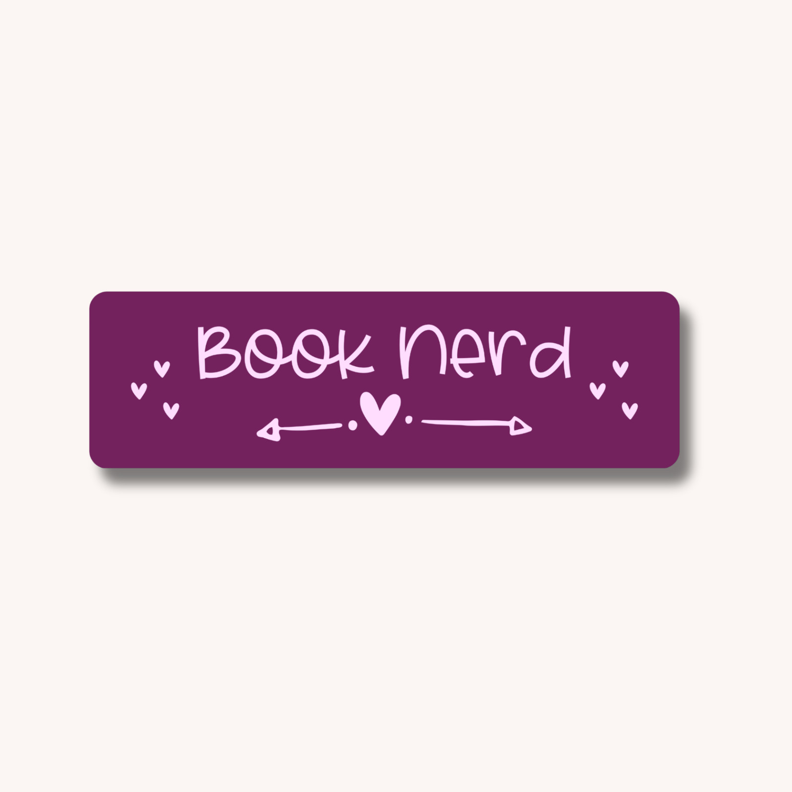 Book Nerd Aesthetic Bookmark for Books, Gift for Bookworms, Laminated, Purple