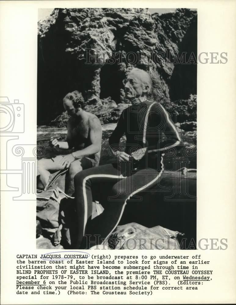 1978 Press Photo Captain Jacques Cousteau premiers in "The Cousteau Odyssey" 1978 Press Photo Captain Jacques Cousteau premiers in "The Cousteau Odyssey"