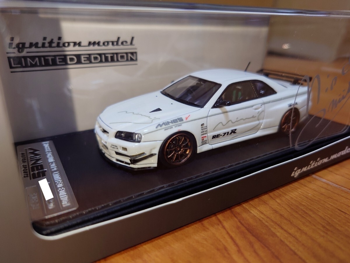 Ignition Model IG0347 1/18 Nissan Skyline GT-R R34 Mine's White with Engine Ignition Model IG0347 1/18 Nissan Skyline GT-R R34 Mine's White with Engine
