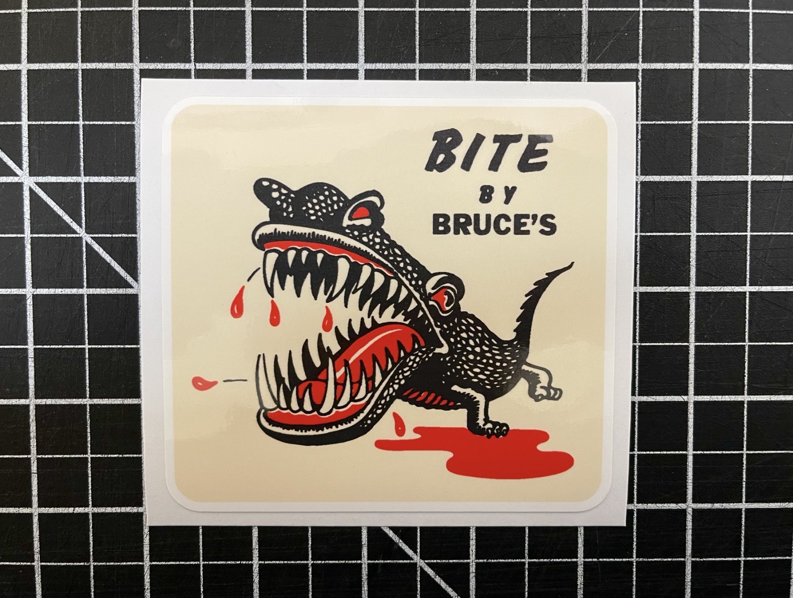 NEW VINTAGE 1957 "BITE BY BRUCE'S" RACING TIRES OAKLAND CA DECAL STICKER NHRA NEW VINTAGE 1957 "BITE BY BRUCE'S" RACING TIRES OAKLAND CA DECAL STICKER NHRA