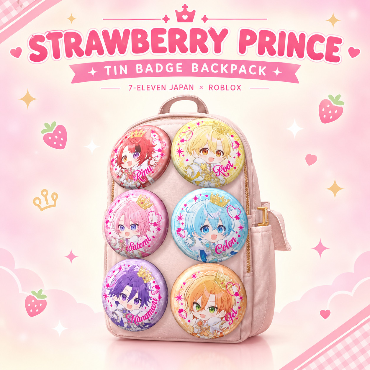 Roblox 7-Eleven Japan Strawberry Prince Tin Badge Backpack Code Roblox 7-Eleven Japan Strawberry Prince Tin Badge Backpack Code