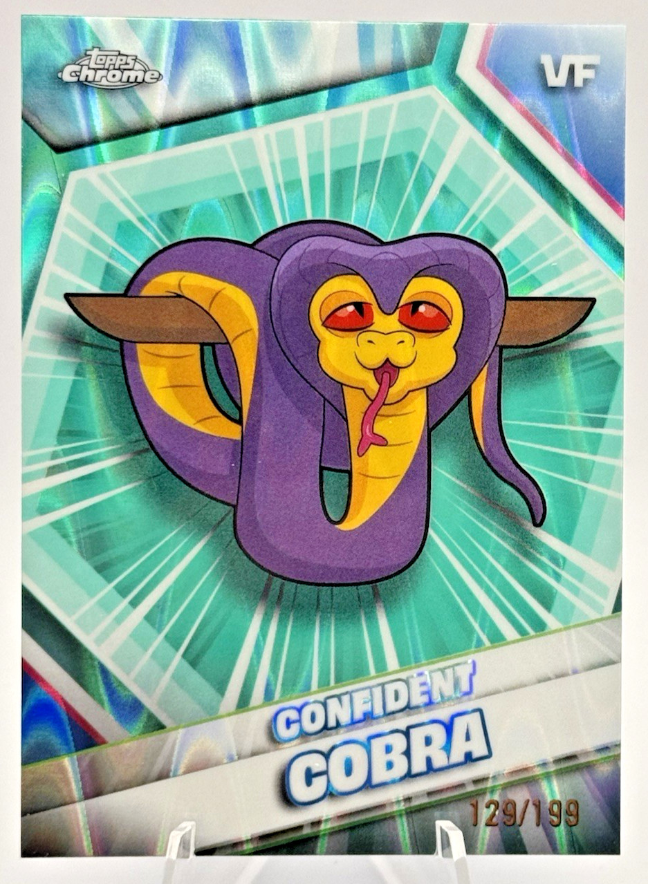 Confident Cobra 2026 Topps Chrome VeeFriends #53 Aqua Raywave /199 Confident Cobra 2026 Topps Chrome VeeFriends #53 Aqua Raywave /199