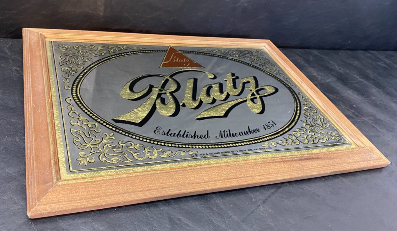 Blatz Beer vintage mirror 1981 G. Heileman Brewing 20 x 14 Blatz Beer vintage mirror 1981 G. Heileman Brewing 20 x 14