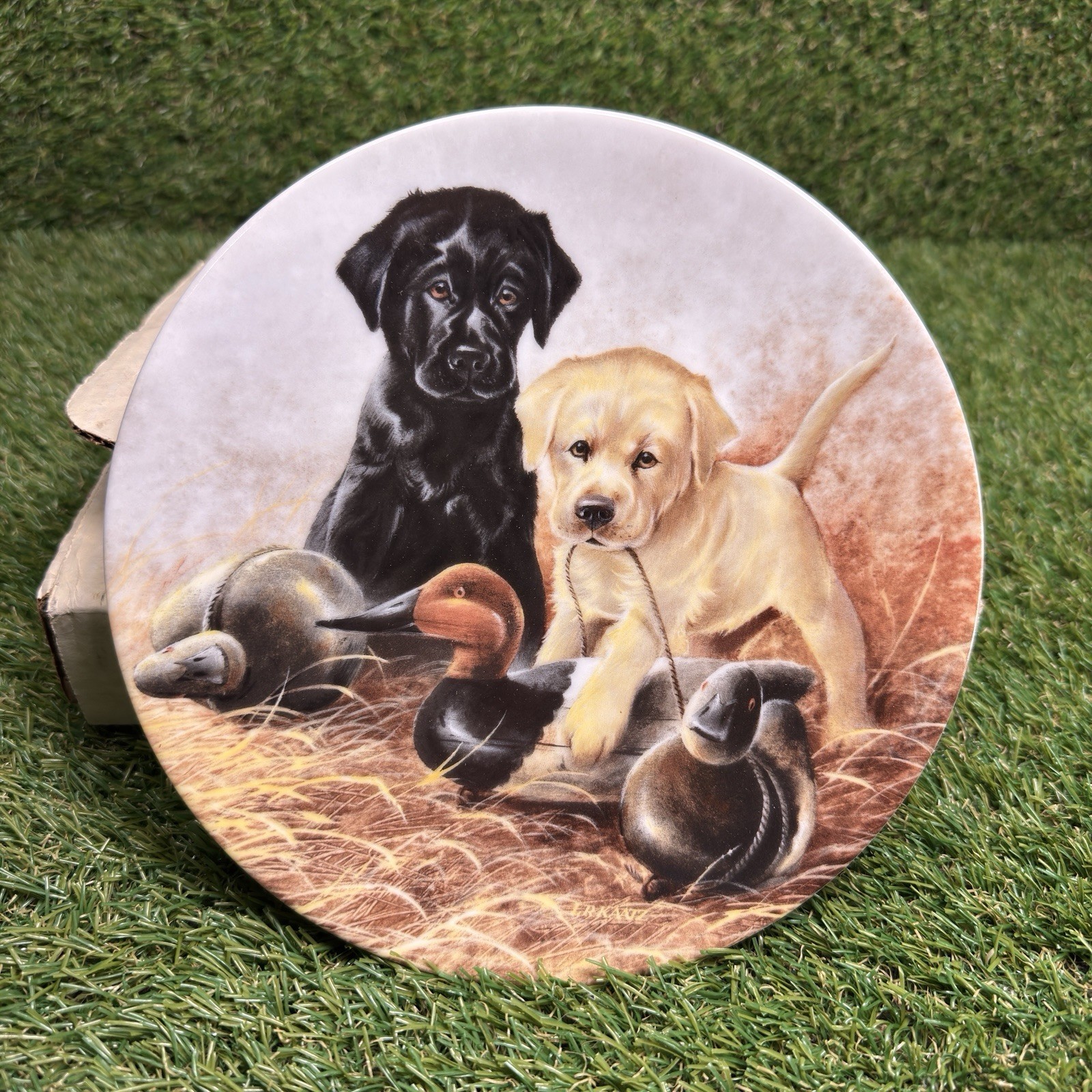 1988 Edwin M Knowles "A Perfect Set Labrador Retrievers" W/ Box & C.O.A 1988 Edwin M Knowles "A Perfect Set Labrador Retrievers" W/ Box & C.O.A