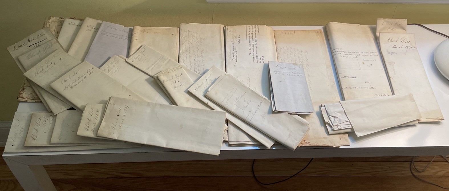 Antique NH Handwritten Voter List Lot Of 27 1850s-1880s Civil War 1864 Election Antique NH Handwritten Voter List Lot Of 27 1850s-1880s Civil War 1864 Election