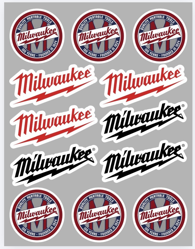 24x Milwaukee Tool Logo Stickers 2 SETS Die Cut PREMIUM QUALITY 24x Milwaukee Tool Logo Stickers 2 SETS Die Cut PREMIUM QUALITY