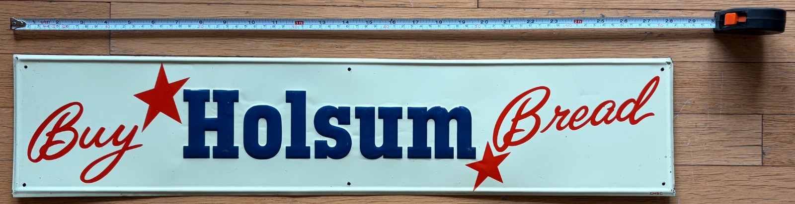 Vintage Metal Holsum White Bread Bakery Sign 28" x 6" Vintage Metal Holsum White Bread Bakery Sign 28" x 6"
