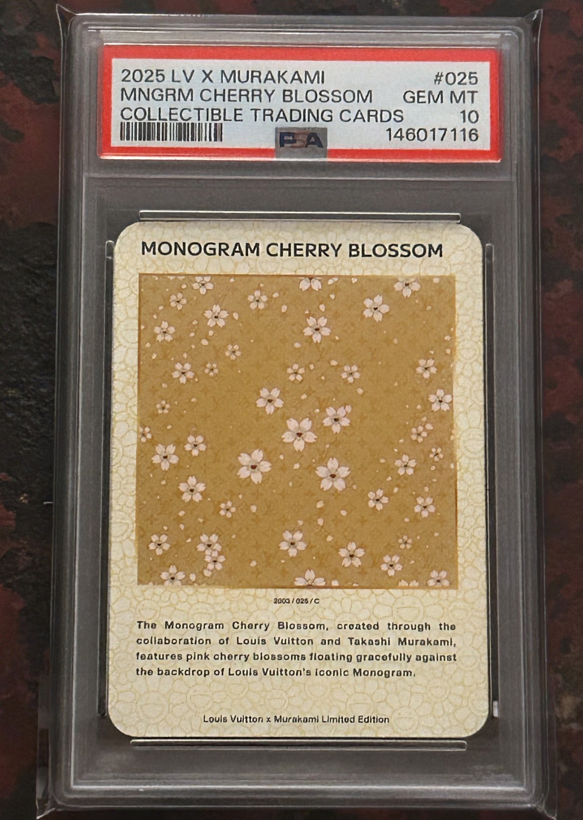 psa 10 | 2025 louis vuitton x murakami mngrm cherry blossom trading card #025 👜