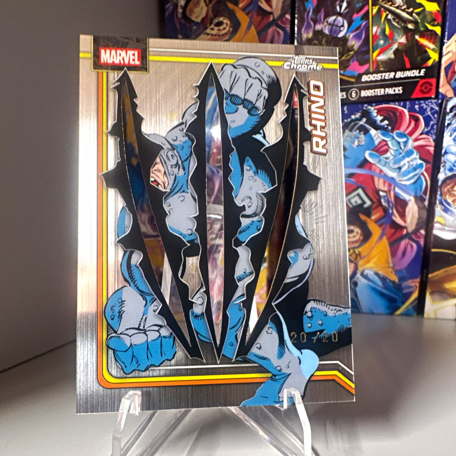 Topps 2026 Topps Chrome Marvel Rhino #60 Serial Numbered 20/20 Card Bookend Topps 2026 Topps Chrome Marvel Rhino #60 Serial Numbered 20/20 Card Bookend