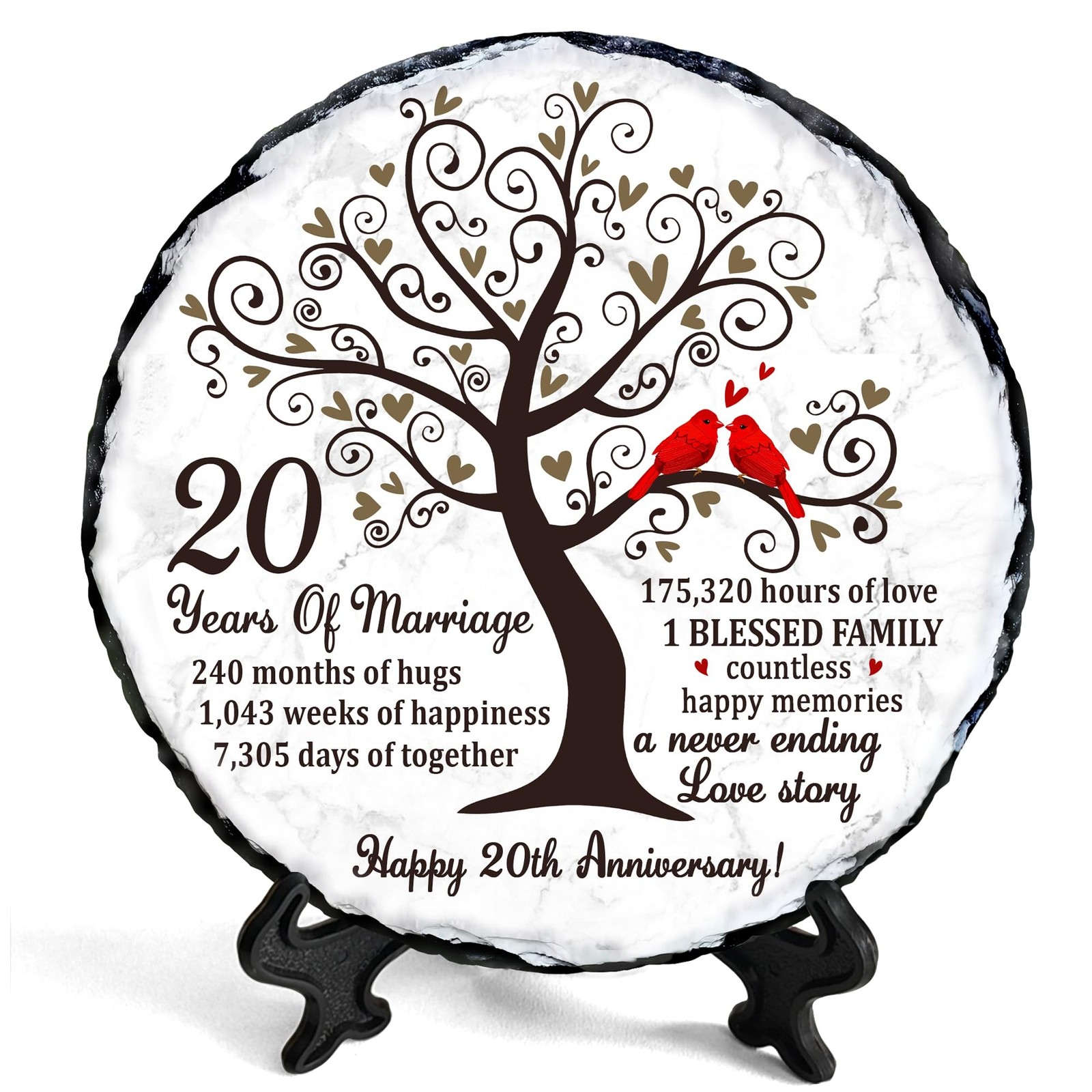China Anniversary Slate Plate – 20th Anniversary Wedding Gifts for Couples