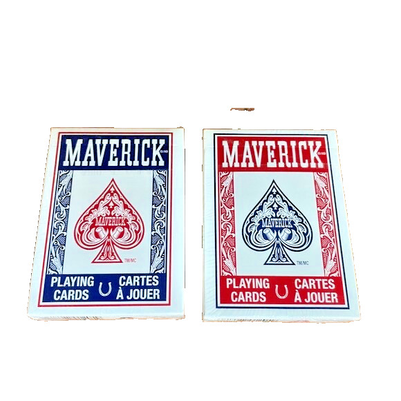 MAVERICK Playing Cards 2 Pack Poker Size Standard Face Decks Red Blue Sealed MAVERICK Playing Cards 2 Pack Poker Size Standard Face Decks Red Blue Sealed