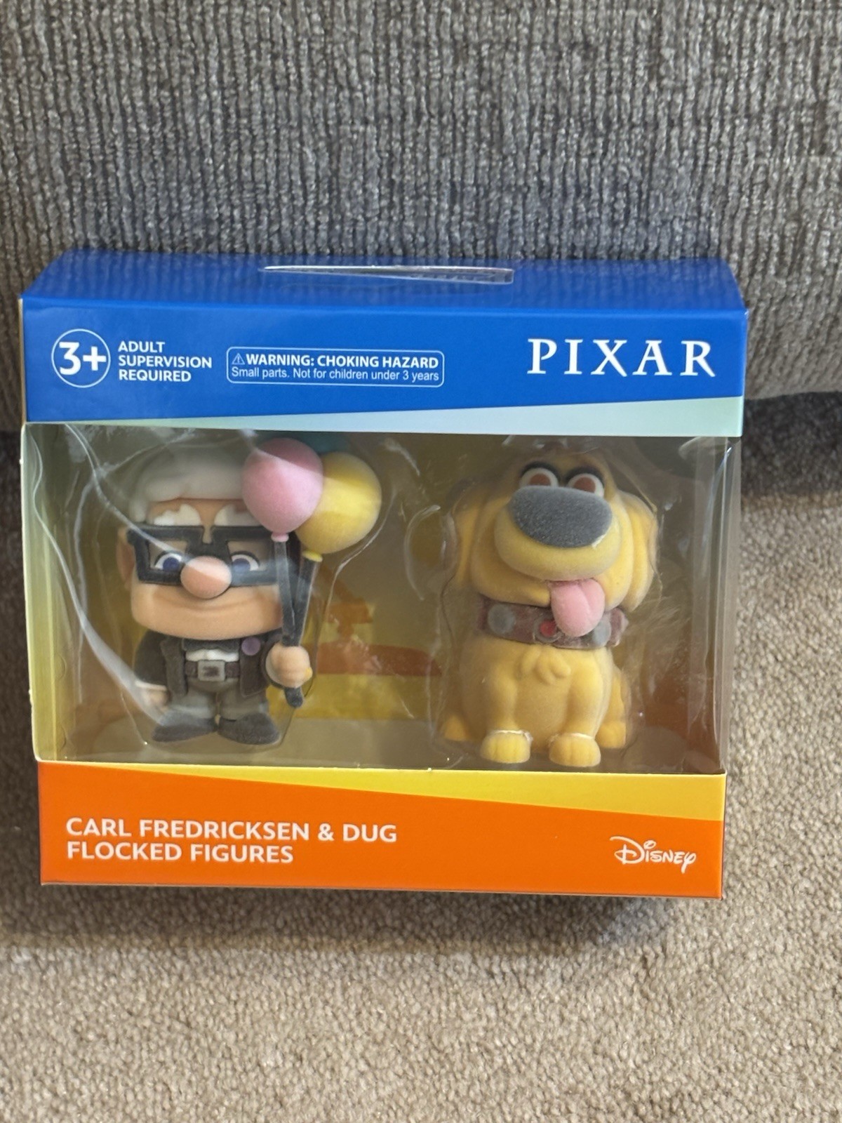 NEW, Disney Pixar CARL FREDRICKSEN & DUG Flocked Figures UP MOVIE Collectible NEW, Disney Pixar CARL FREDRICKSEN & DUG Flocked Figures UP MOVIE Collectible