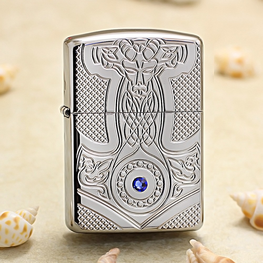 Zippo Lighter 49289 Mirror Armor Medieval Design with Drill Zippo Lighter 49289 Mirror Armor Medieval Design with Drill
