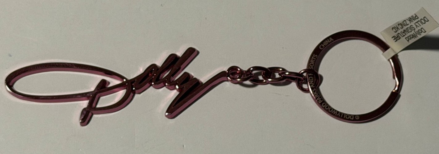 New 2026 Dollywood Exclusive Dolly Parton Pink Dolly Signature Keychain New 2026 Dollywood Exclusive Dolly Parton Pink Dolly Signature Keychain