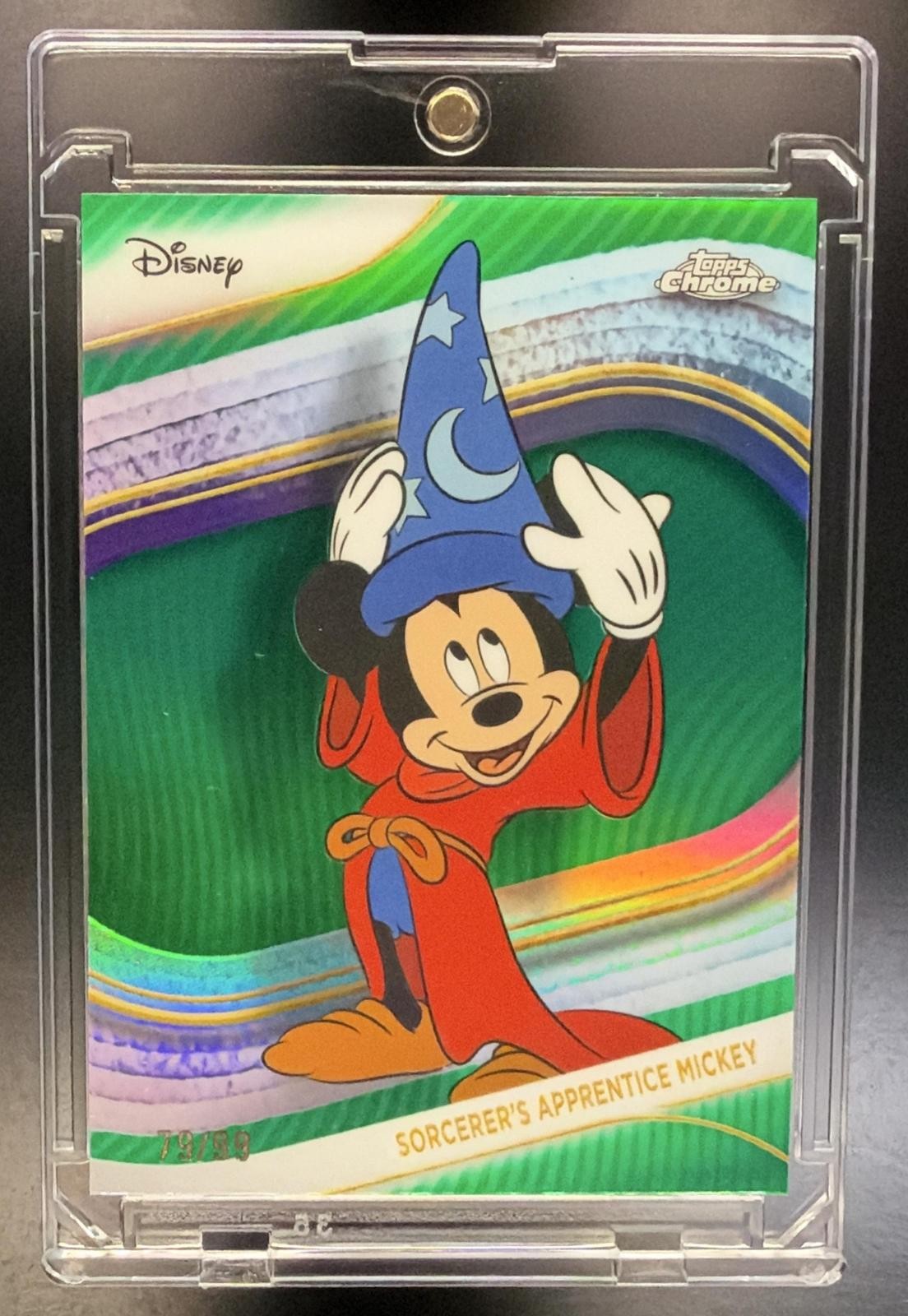 2025 Topps Chrome Disney #190 Sorcerer's Apprentice Mickey Green #/99 2025 Topps Chrome Disney #190 Sorcerer's Apprentice Mickey Green #/99