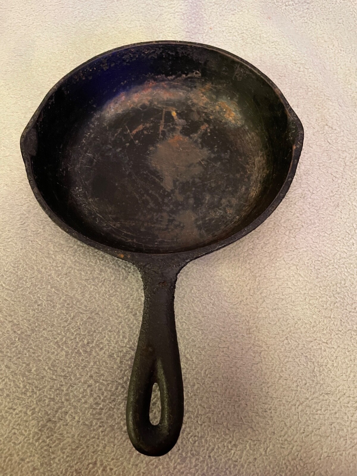Vintage Black Cast Iron No. 5 8 1/8" Diameter Marked With An "X" 2" Deep Vintage Black Cast Iron No. 5 8 1/8" Diameter Marked With An "X" 2" Deep