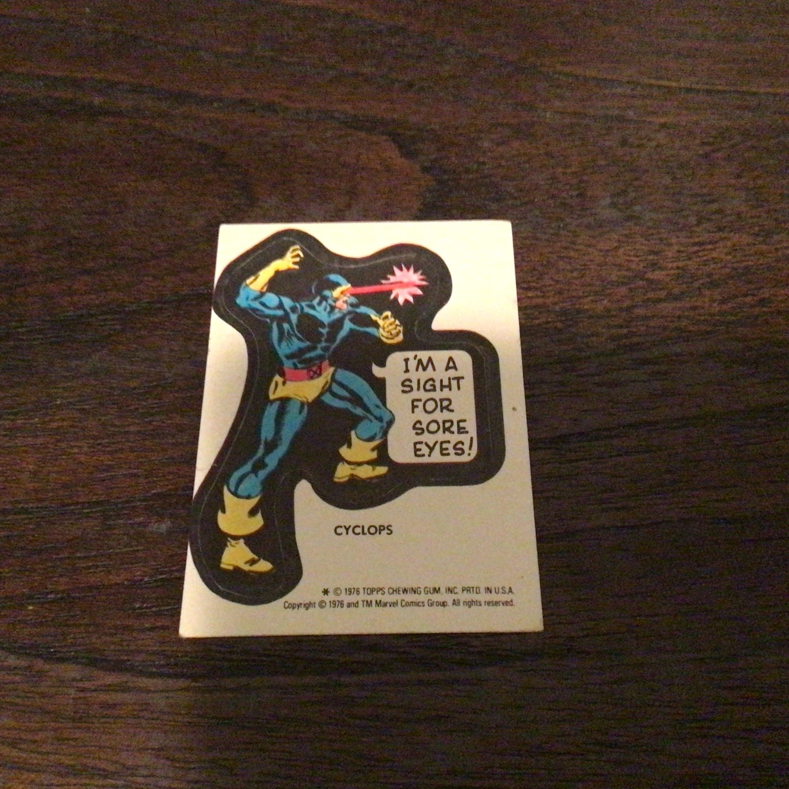 Vintage 1976 Marvel Stickers Cyclops Vintage 1976 Marvel Stickers Cyclops