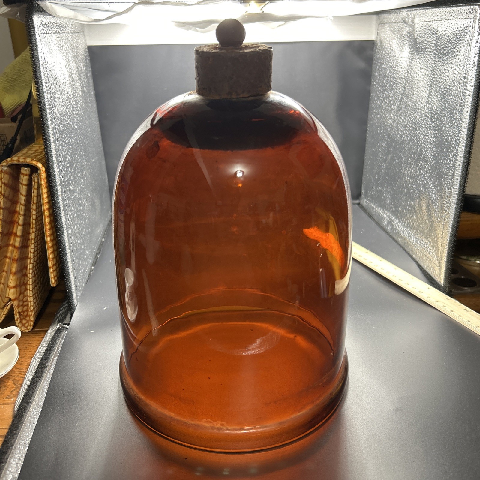 Antique Early to Mid 19th Hand Blown Amber Hanging Hall Glass Shade 11.50” Antique Early to Mid 19th Hand Blown Amber Hanging Hall Glass Shade 11.50”