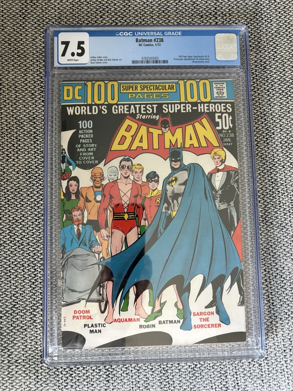 Batman #238 CGC 7.5 Neal Adams Wraparound Cover 1972 White Page DC Comics