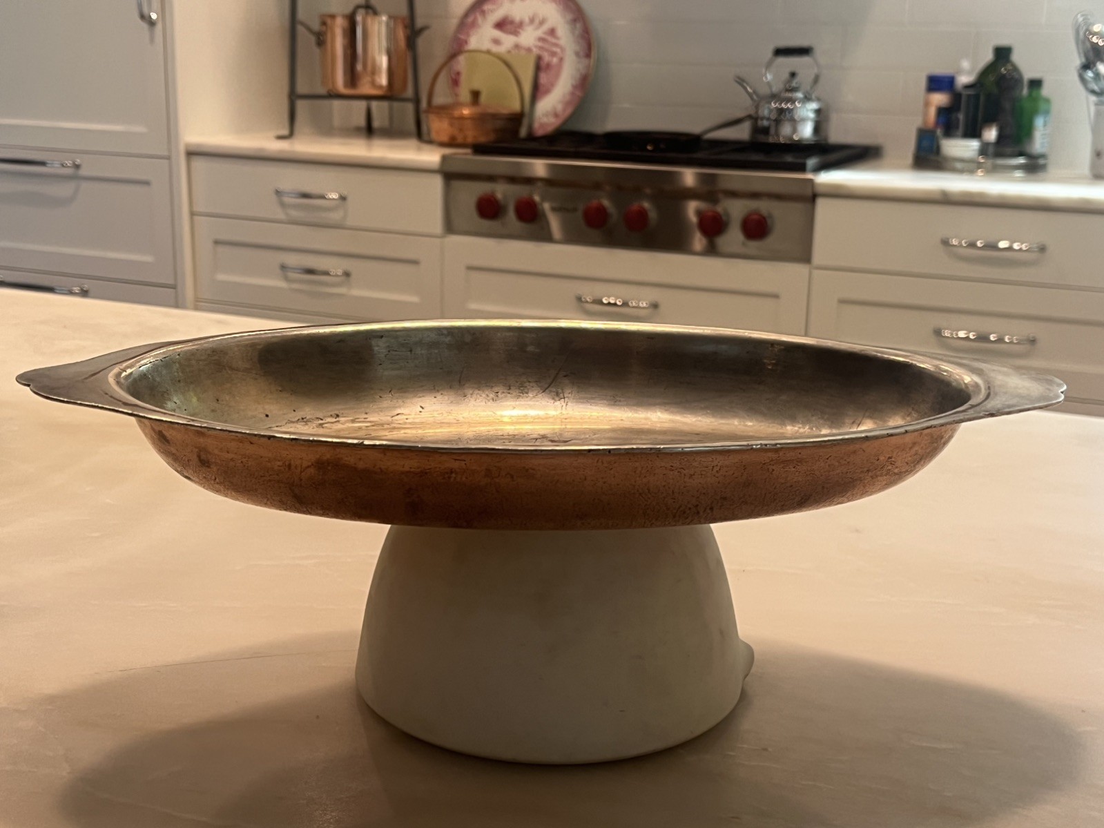 Vintage JOSEPH HEINRICHS Paris New York Copper & Sterling Silver 17" Oval Gratin
