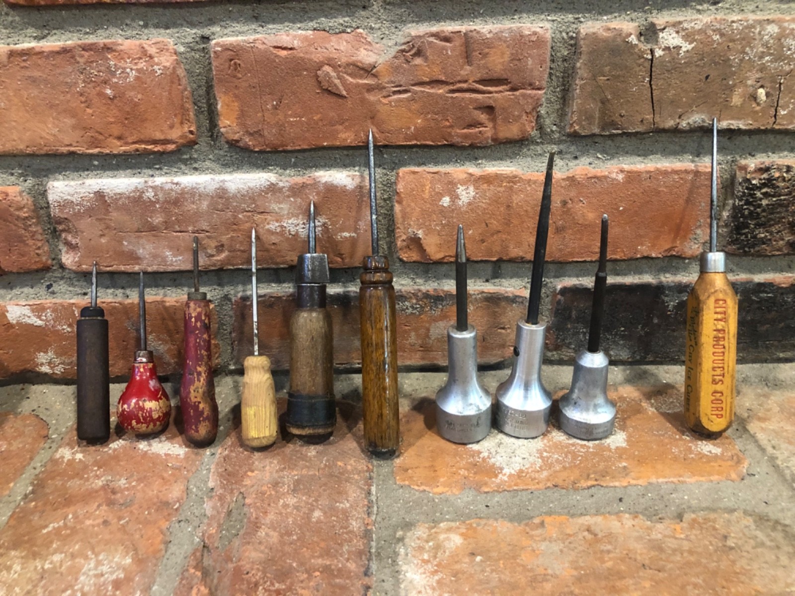 Vtg Antique Primitive Awl Hole Punch Scratch Ice Pick Lot Detroit City Products Vtg Antique Primitive Awl Hole Punch Scratch Ice Pick Lot Detroit City Products