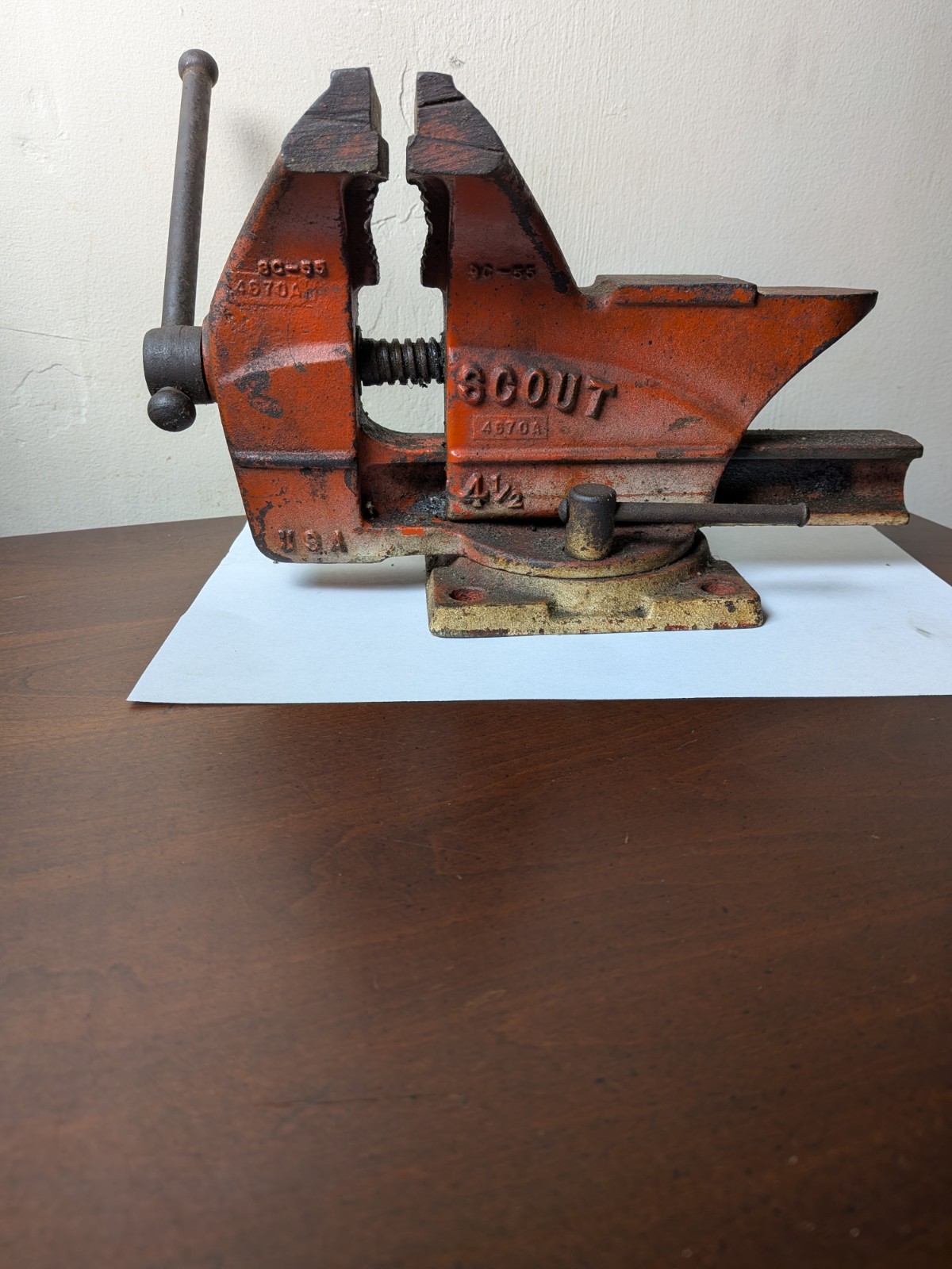 Vintage Wilton Scout 4 1/2" Swivel Base Bench Vise Anvil Pipe Jaws USA Made Tool Vintage Wilton Scout 4 1/2" Swivel Base Bench Vise Anvil Pipe Jaws USA Made Tool