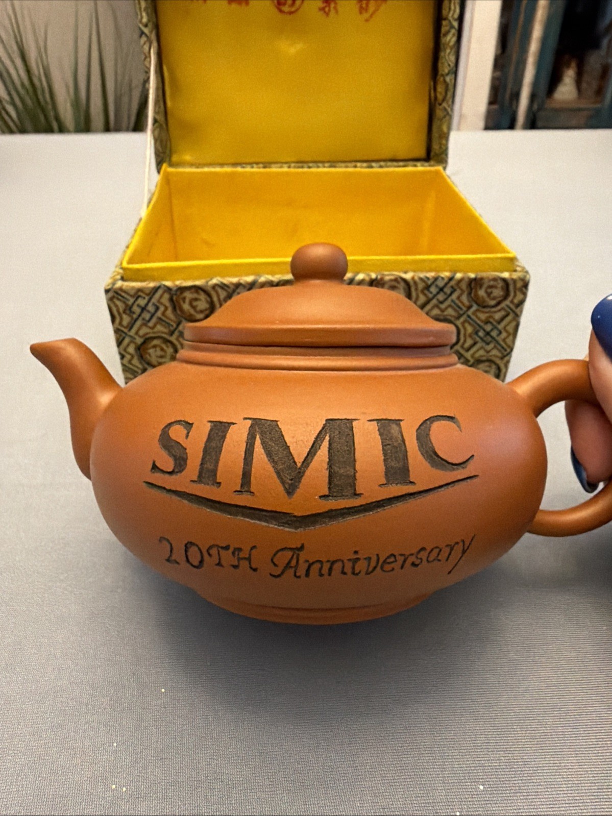 Vintage Chinese Tea Pot Yixing Clay Teapot In Box SIMIC GALLERIES Vintage Chinese Tea Pot Yixing Clay Teapot In Box SIMIC GALLERIES