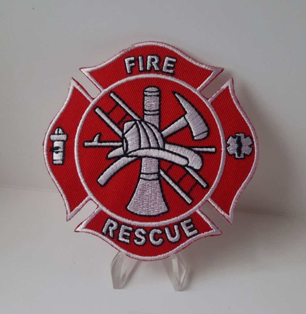 Fire Department Fire Rescue Patch 3.5" Iron-On Fire Department Fire Rescue Patch 3.5" Iron-On