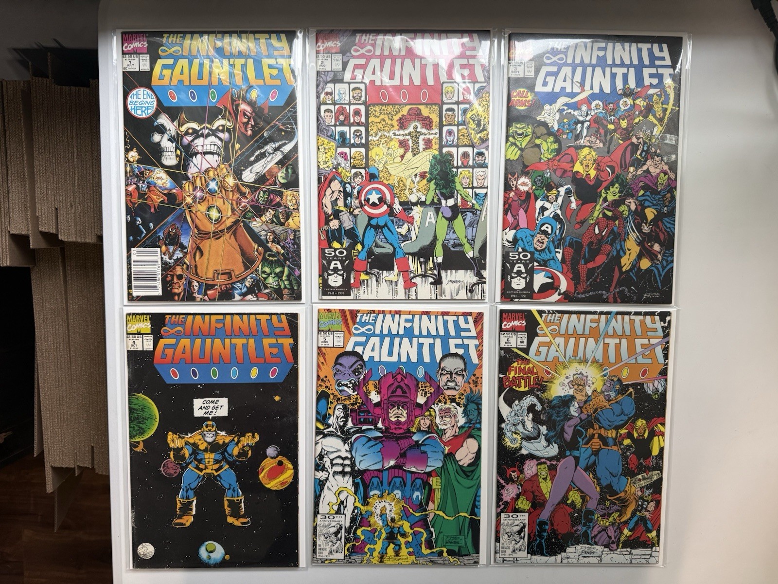 The Infinity Gauntlet #1-6 Comic Lot 1991 Marvel Starlin Perez Thanos