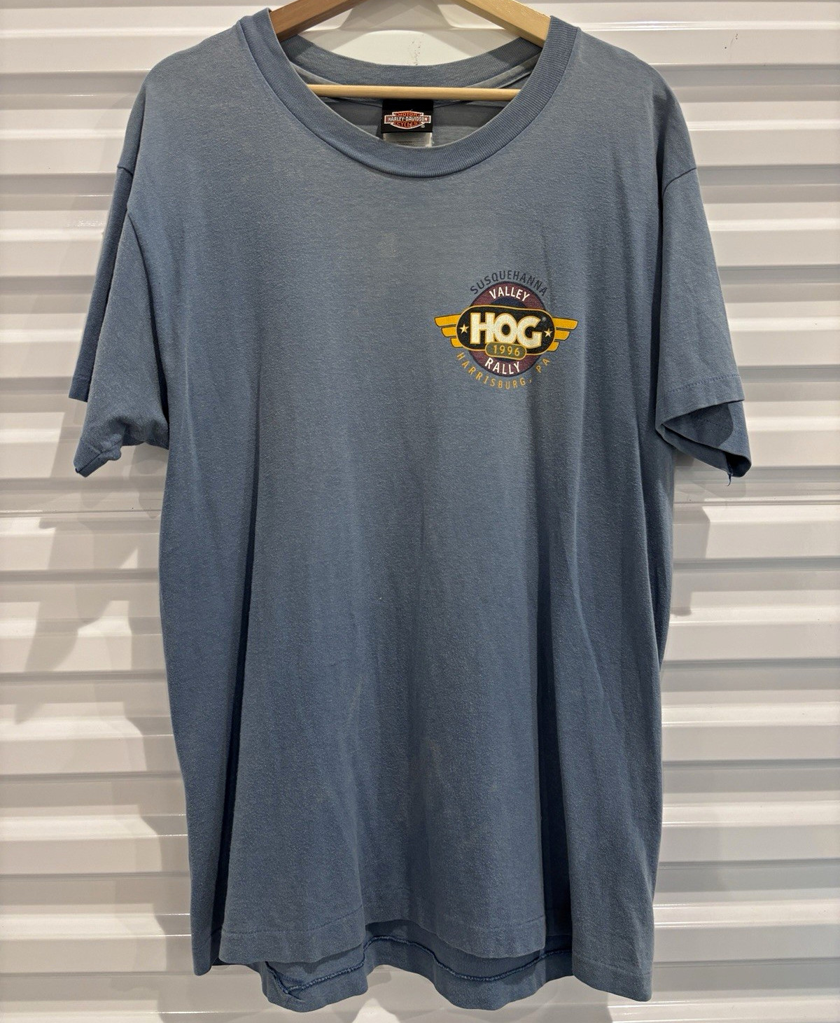 Vintage 1996 Harley-Davidson H.O.G. Rally Harrisburg PA tee Made in USA Size L