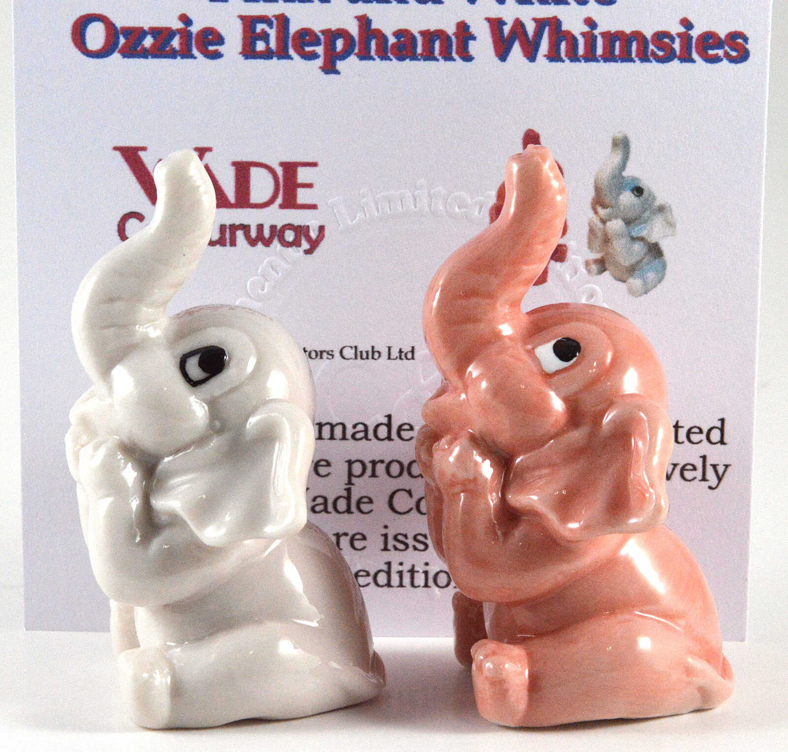WADE RARE OZZIES PINK AND WHITE ELEPHANTS HAND PAINTED LE OF 75, 2018 WADE RARE OZZIES PINK AND WHITE ELEPHANTS HAND PAINTED LE OF 75, 2018