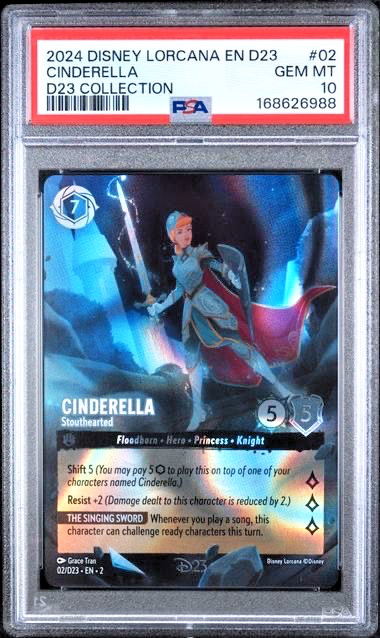 2024 DISNEY LORCANA EN D23-D23 EXPO PROMO #02 CINDERELLA - STOUTHEARTED PSA 10 2024 DISNEY LORCANA EN D23-D23 EXPO PROMO #02 CINDERELLA - STOUTHEARTED PSA 10