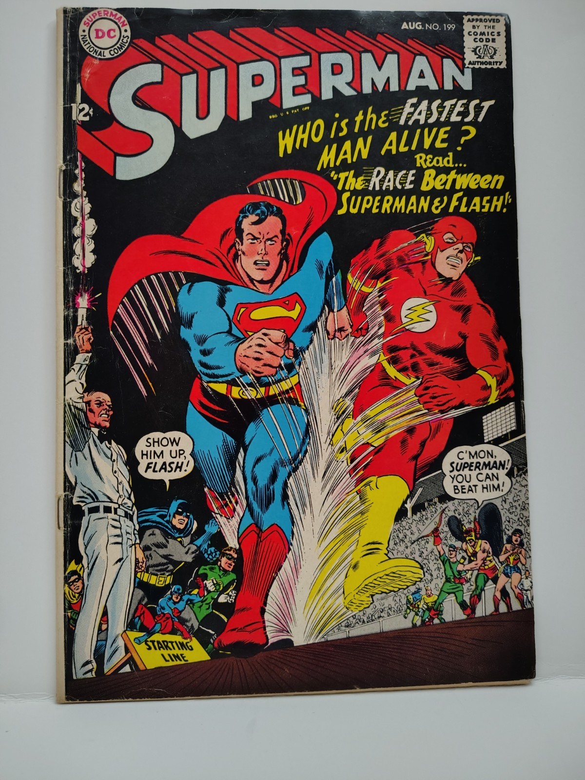 DC: Superman #199 (5.0)VG/FN 1967 KEY 1st Race- Flash Vs Superman-JLA DC: Superman #199 (5.0)VG/FN 1967 KEY 1st Race- Flash Vs Superman-JLA