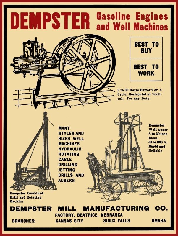 1906 Dempster Gas Engines & Well Machines NEW Sign 24 x 30" USA Steel XL Size 1906 Dempster Gas Engines & Well Machines NEW Sign 24 x 30" USA Steel XL Size