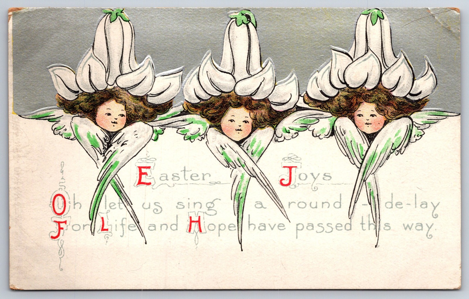 BEB Easter Fantasy Angel Wing Faces In Lily Hats~Life & Hope~Silver AMP