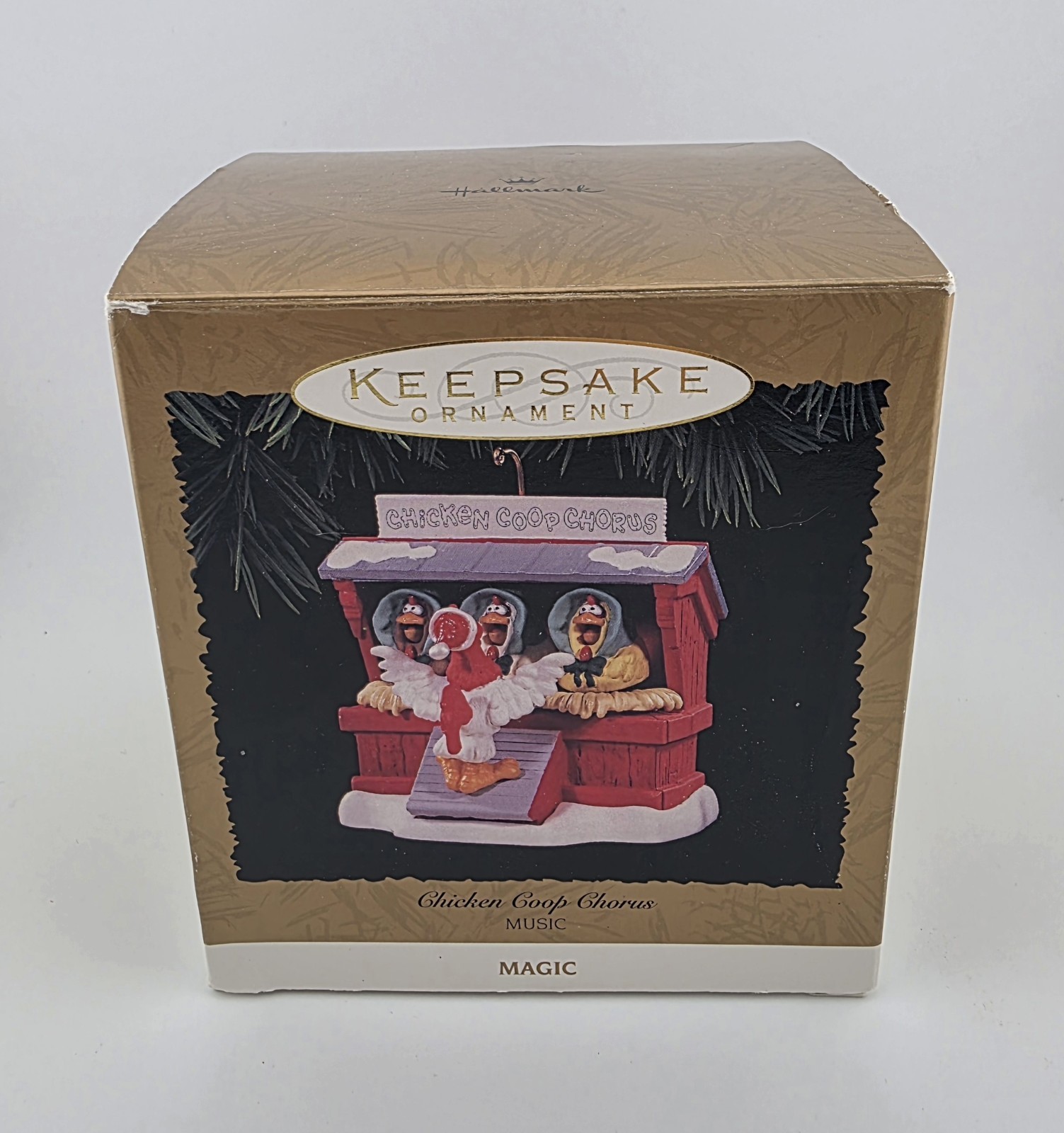 Hallmark Chicken Coop Chorus 1996 Keepsake Ornament w/ Sound, Christmas Ornament Hallmark Chicken Coop Chorus 1996 Keepsake Ornament w/ Sound, Christmas Ornament