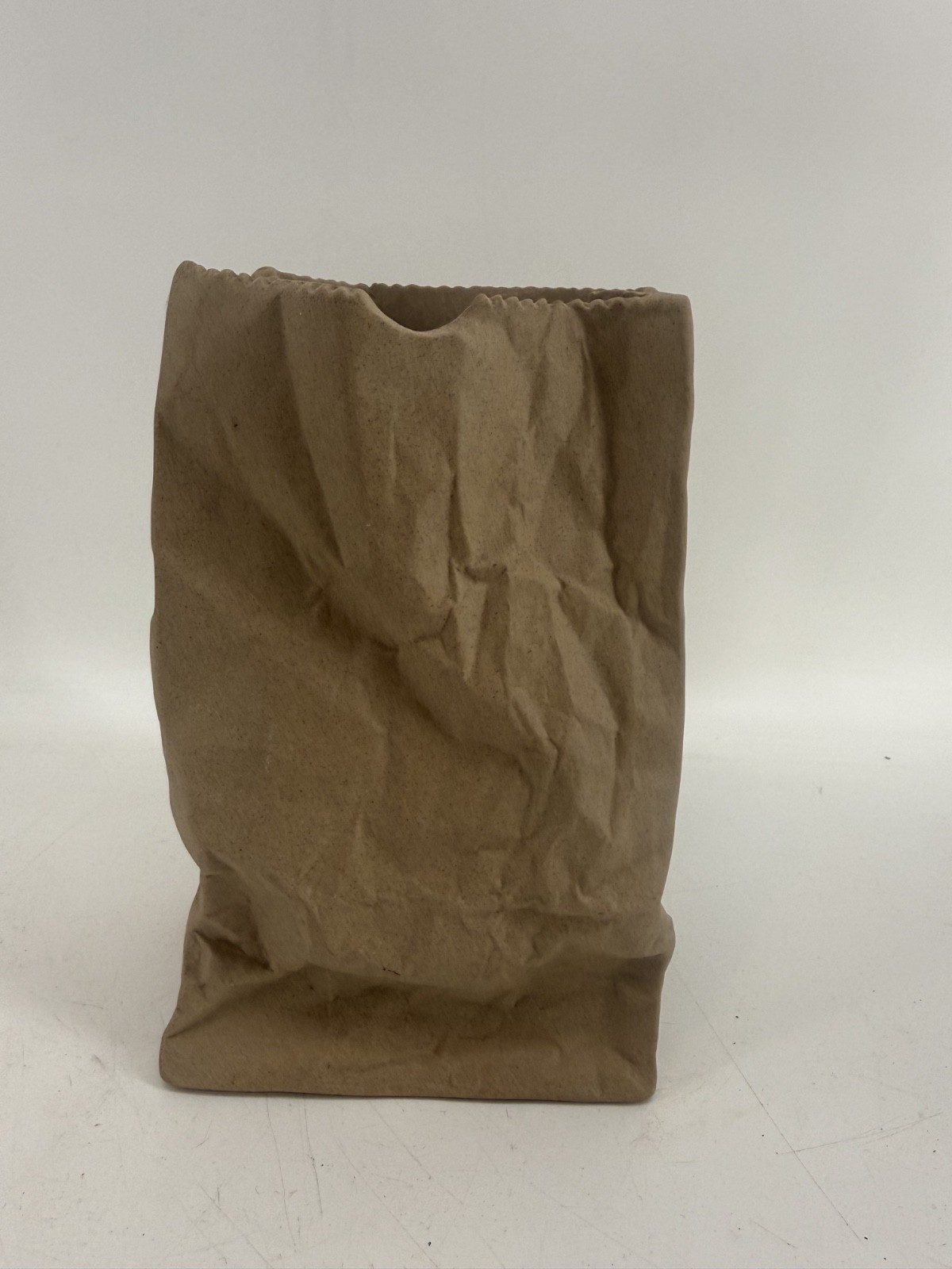 RARE Vintage Set of Pop Art "Paper Bag" Ceramic One Vase in Rosenthal Style RARE Vintage Set of Pop Art "Paper Bag" Ceramic One Vase in Rosenthal Style