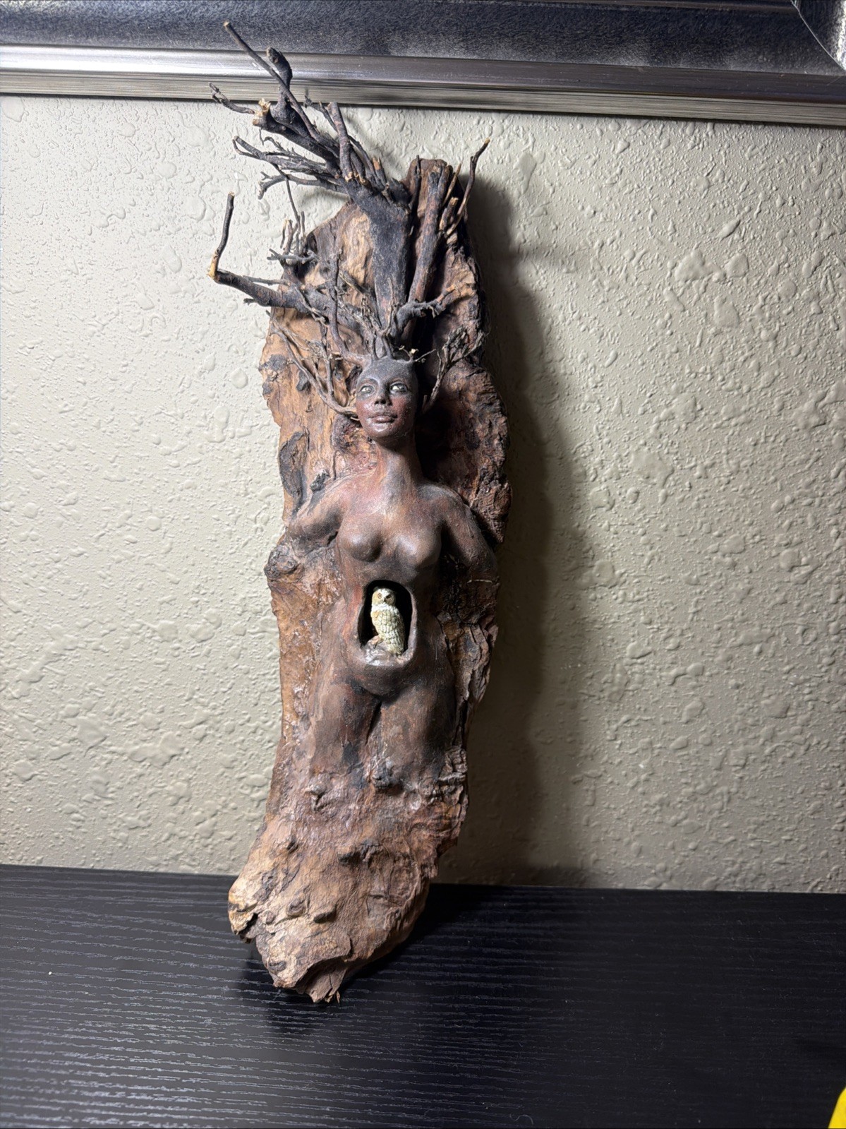 Shaping Spirit Artist Debra Bernier Owl Woman Forest Spirit Wall Art OOAK Shaping Spirit Artist Debra Bernier Owl Woman Forest Spirit Wall Art OOAK