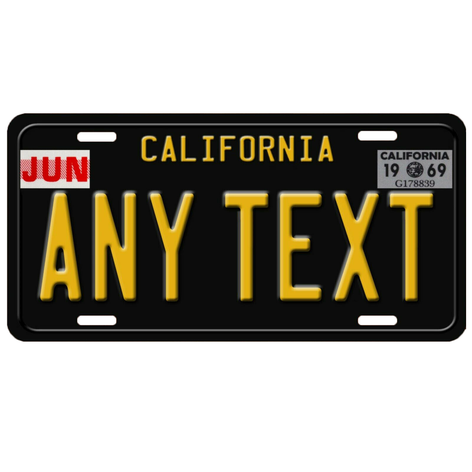 1960s California ANY TEXT Personalized Custom Aluminum FLAT License Plate Tag 1960s California ANY TEXT Personalized Custom Aluminum FLAT License Plate Tag