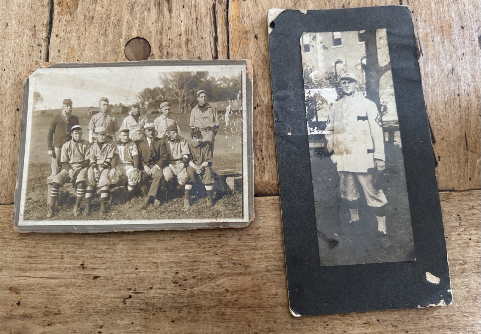 Vintage Early 1900s Springfield Baseball Team Blk & Wht Antique Single Player Vintage Early 1900s Springfield Baseball Team Blk & Wht Antique Single Player