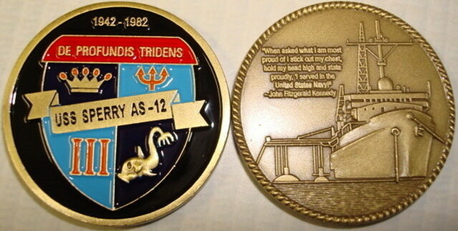 NAVY USS SPERRY AS-12 SUBMARINE CHALLENGE COIN NAVY USS SPERRY AS-12 SUBMARINE CHALLENGE COIN