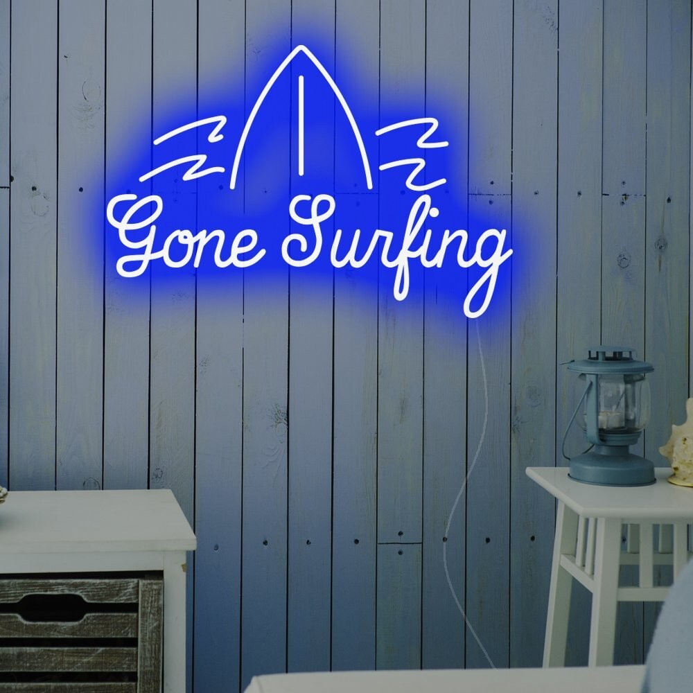 26"x17" Gone Surfing Flex LED Neon Sign Light Lamp Party Gift Store Shop Décor 26"x17" Gone Surfing Flex LED Neon Sign Light Lamp Party Gift Store Shop Décor