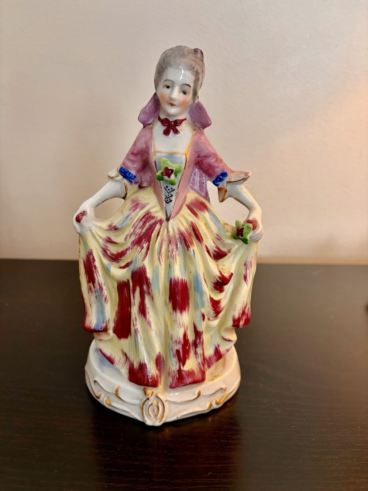 Vintage Occupied Japan Hand Painted Porcelain Lady Figurine 8" Colonial Dress Vintage Occupied Japan Hand Painted Porcelain Lady Figurine 8" Colonial Dress