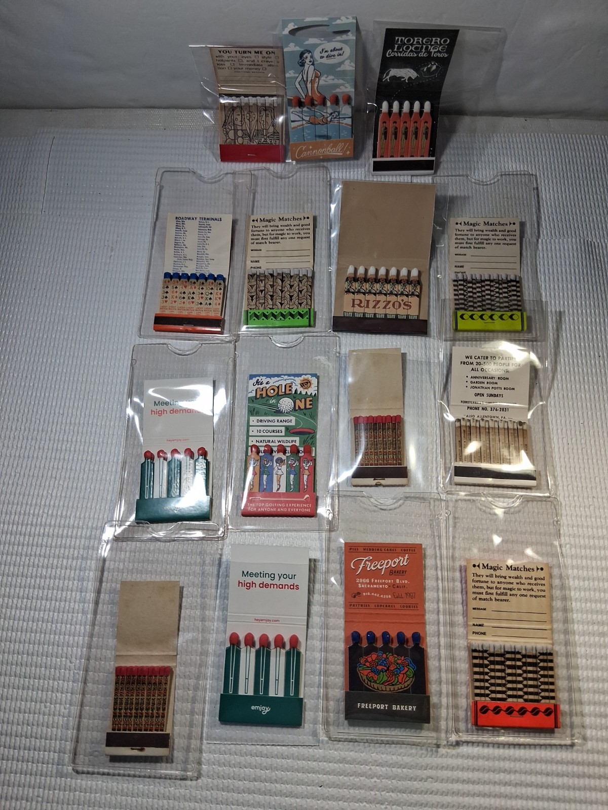 Lot of 15 Un-Used Vintage Feature Matchbooks Excellent Condition Protective Case Lot of 15 Un-Used Vintage Feature Matchbooks Excellent Condition Protective Case