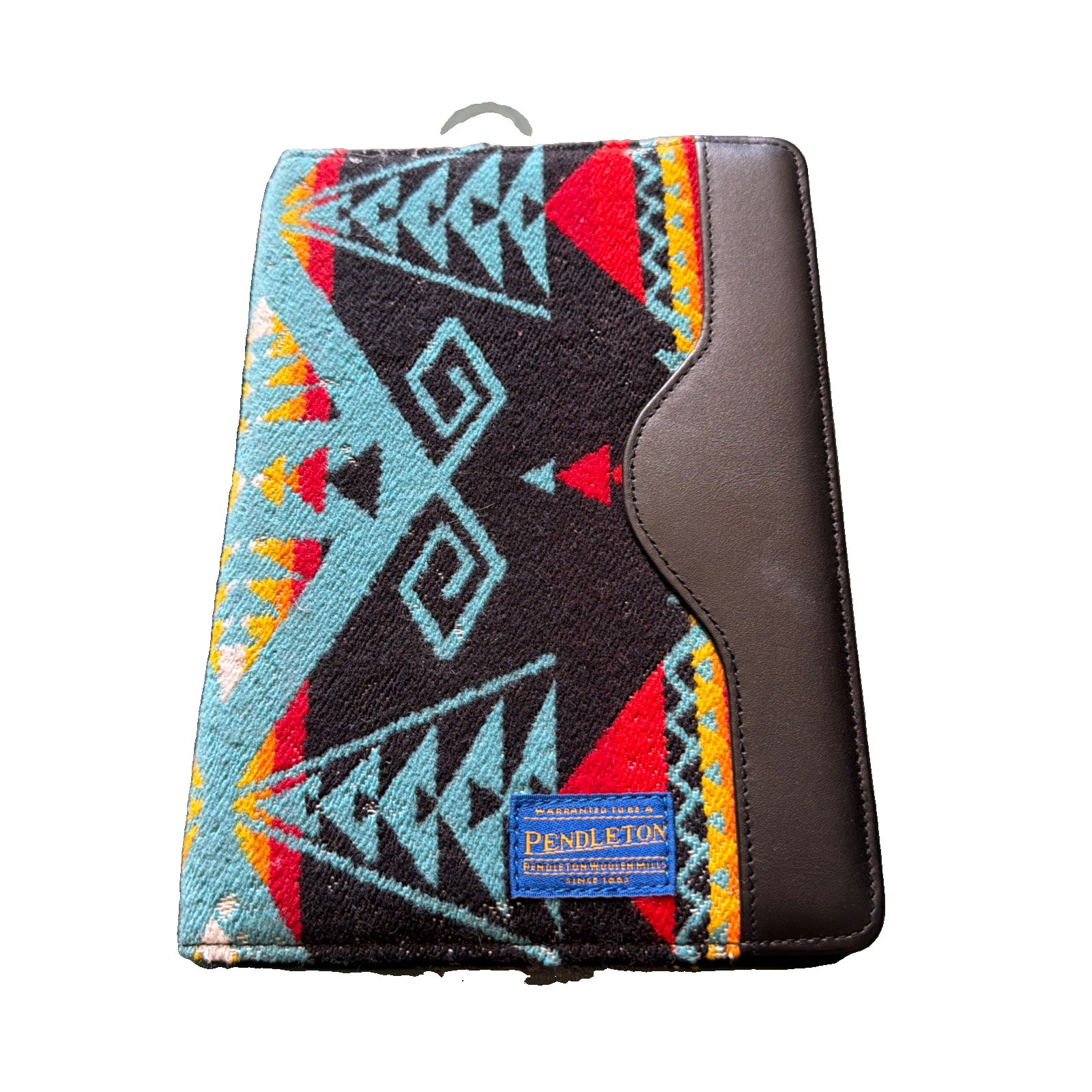Pendleton Wool Journal Cover Note Pad Holder Navajo Pattern w/Black Leather Trim Pendleton Wool Journal Cover Note Pad Holder Navajo Pattern w/Black Leather Trim